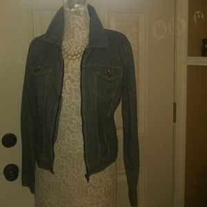 Stripped jean jacket